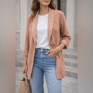 LC Lauren Conrad Blush Pink Soft Open Front Blazer Size Medium